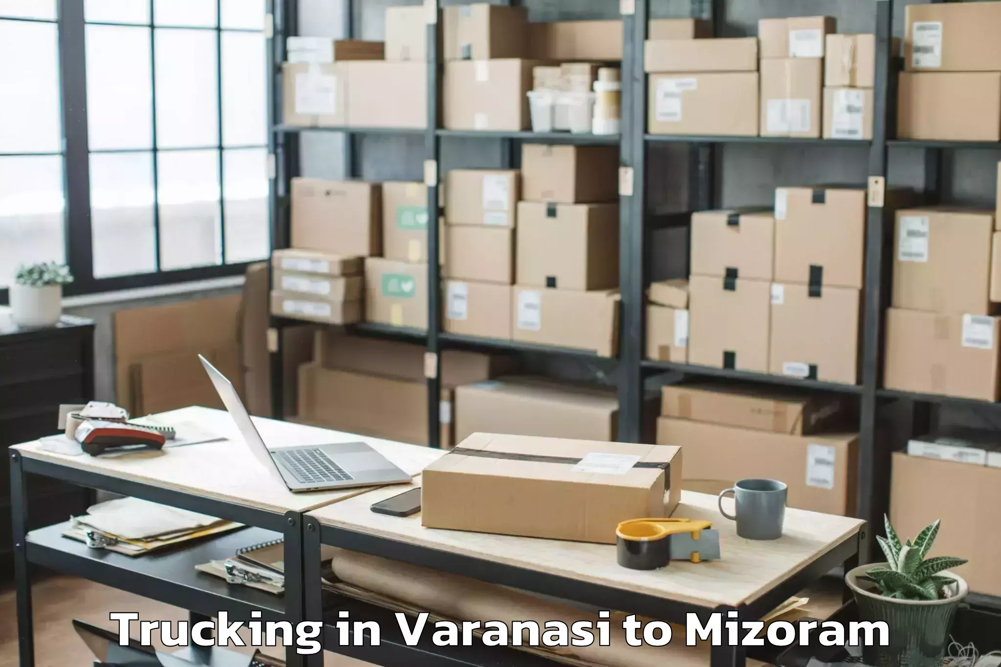 Varanasi to Icfai University Mizoram Aizaw Trucking Booking